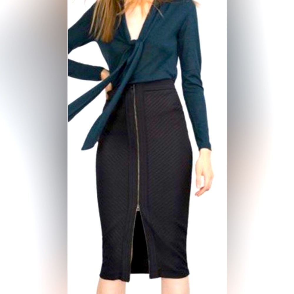 Zara front zipper bandage skirt